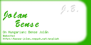 jolan bense business card